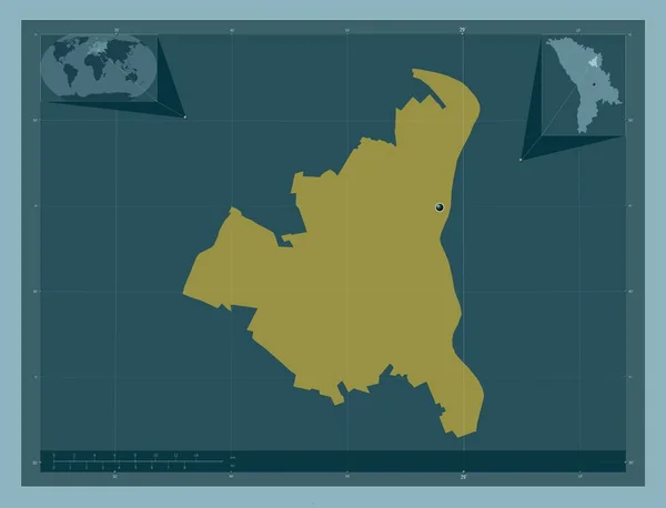 Rezina Okres Moldavsko Pevný Barevný Tvar Pomocné Mapy Polohy Rohu — Stock fotografie