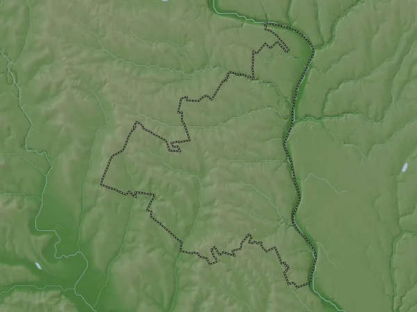 Rezina Distrito Moldávia Mapa Elevação Colorido Estilo Wiki Com Lagos — Fotografia de Stock