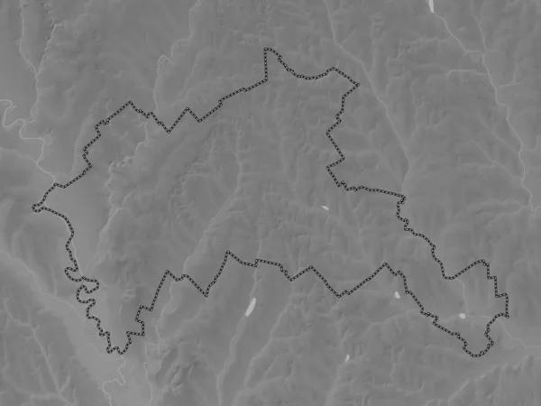 Riscani Kreis Moldawien Graustufen Höhenkarte Mit Seen Und Flüssen — Stockfoto