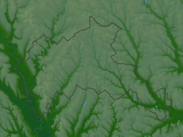 Riscani Moldova Bölgesi Gölleri Nehirleri Olan Renkli Yükseklik Haritası — Stok fotoğraf