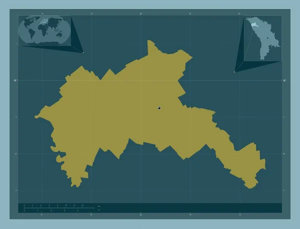 Riscani Okres Moldavsko Pevný Barevný Tvar Pomocné Mapy Polohy Rohu — Stock fotografie