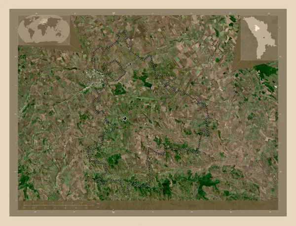 Singerei District Moldavië Satellietkaart Met Hoge Resolutie Locaties Van Grote — Stockfoto