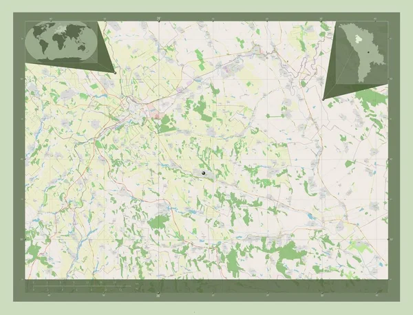 Singerei Περιφέρεια Μολδαβίας Χάρτης Του Δρόμου Γωνιακοί Χάρτες Βοηθητικής Θέσης — Φωτογραφία Αρχείου