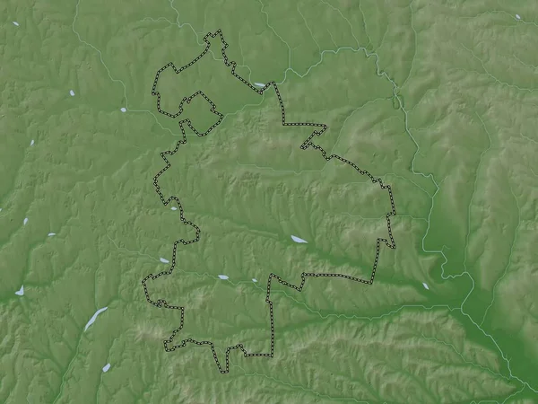 Singerei Moldova Bölgesi Yükseklik Haritası Göller Nehirlerle Wiki Stilinde Renklendirilmiştir — Stok fotoğraf