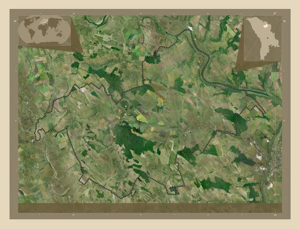 Солданести Район Молдови Супутникова Карта Високої Роздільної Здатності Кутові Допоміжні — стокове фото