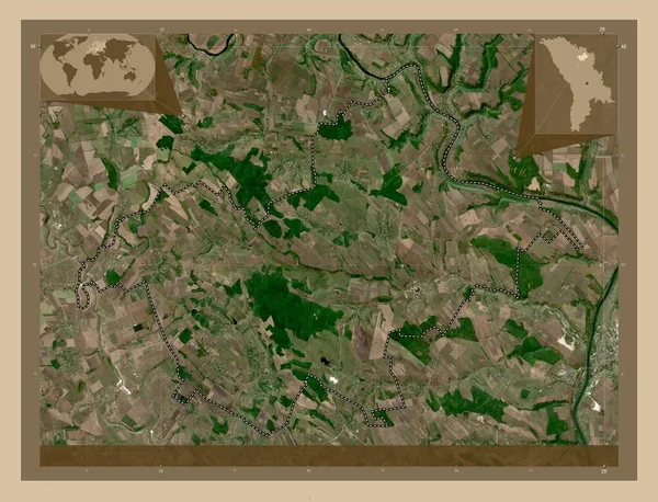 Soldanesti Distriktet Moldavien Lågupplöst Satellitkarta Platser För Större Städer Regionen — Stockfoto