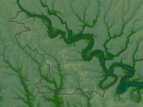 Soroca District Moldova Colored Elevation Map Lakes Rivers — Stock Photo, Image