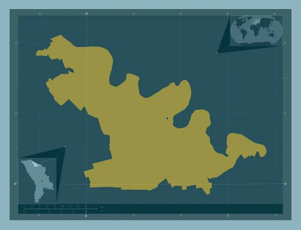 Soroca Distretto Moldova Forma Tinta Unita Mappa Della Posizione Ausiliaria — Foto Stock