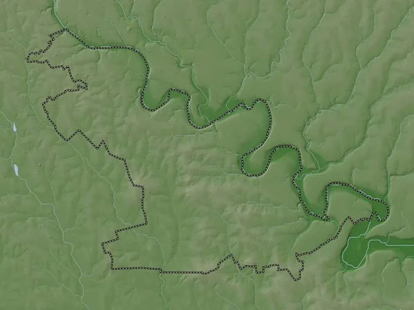 Soroca Distrito Moldávia Mapa Elevação Colorido Estilo Wiki Com Lagos — Fotografia de Stock