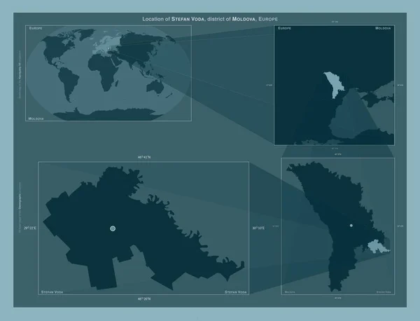 스테판 몰도바 지역이야 도표는 규모의 지도에서 지역의 위치를 줍니다 프레임 — 스톡 사진