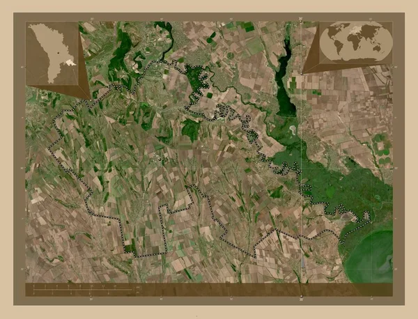 Stefan Voda摩尔多瓦区低分辨率卫星地图 角辅助位置图 — 图库照片