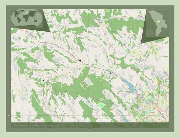 Straseni Περιφέρεια Μολδαβίας Χάρτης Του Δρόμου Τοποθεσίες Μεγάλων Πόλεων Της — Φωτογραφία Αρχείου
