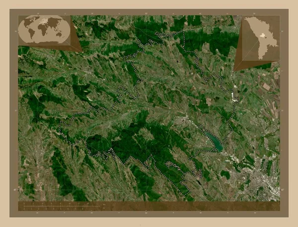 Straseni Distrito Moldavia Mapa Satelital Baja Resolución Mapas Ubicación Auxiliares —  Fotos de Stock