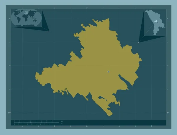 Straseni Dzielnica Mołdawii Solidny Kształt Koloru Pomocnicze Mapy Położenia Narożnika — Zdjęcie stockowe