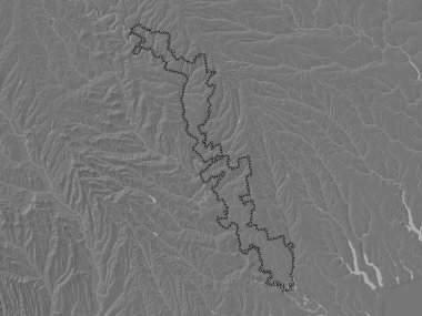 Transnistria, Moldova 'nın toprak birimi. Gölleri ve nehirleri olan çift seviyeli yükseklik haritası