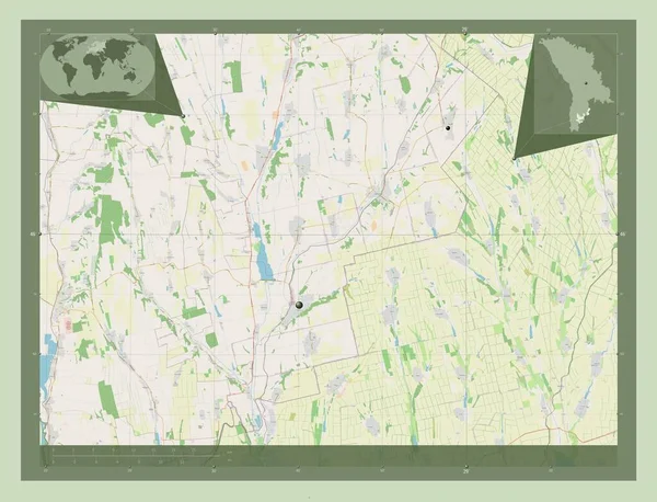 Taraclia Moldovai Kerület Nyílt Utcai Térkép Régió Nagyvárosainak Elhelyezkedése Saroktérképek — Stock Fotó
