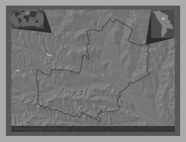 Telenesti Okres Moldavsko Mapa Nadmořské Výšky Jezery Řekami Umístění Velkých — Stock fotografie