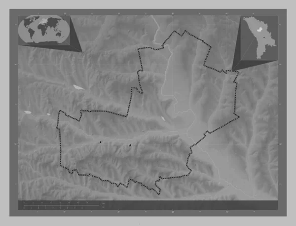 Telenesti Okres Moldavsko Výškové Mapy Jezery Řekami Umístění Velkých Měst — Stock fotografie
