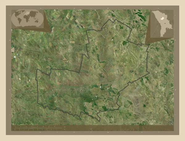 Telenesti Distrito Moldávia Mapa Satélite Alta Resolução Mapa Localização Auxiliar — Fotografia de Stock