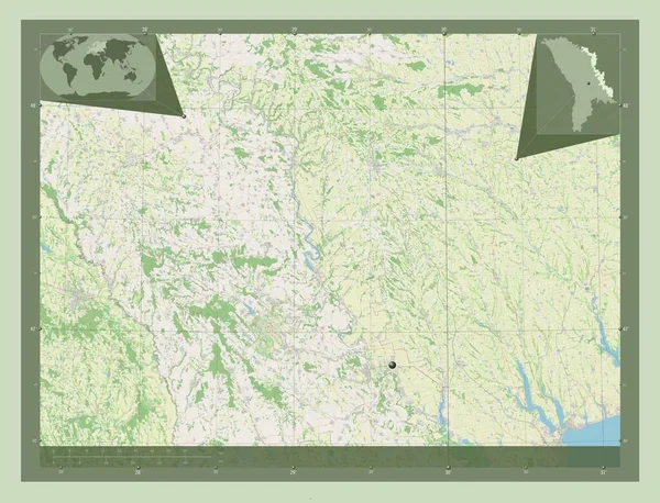 Naddniestrze Jednostka Terytorialna Mołdawii Otwórz Mapę Ulic Pomocnicze Mapy Położenia — Zdjęcie stockowe