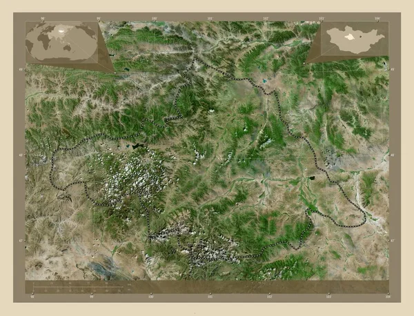 Arhangay Provinz Der Mongolei Hochauflösende Satellitenkarte Eck Zusatzstandortkarten — Stockfoto