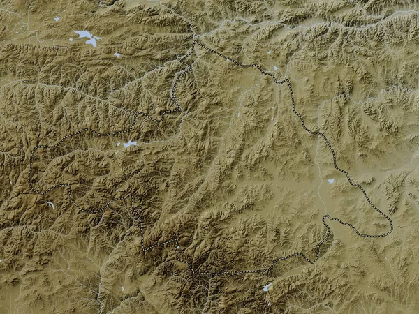 Arhangay Επαρχία Της Μογγολίας Υψόμετρο Χάρτη Χρωματισμένο Wiki Στυλ Λίμνες — Φωτογραφία Αρχείου