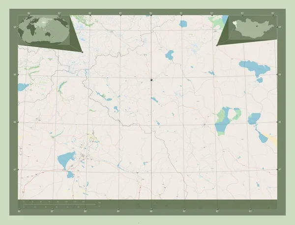 Баян Ольгий Провинция Монголия Карта Улиц Вспомогательные Карты Расположения Углов — стоковое фото