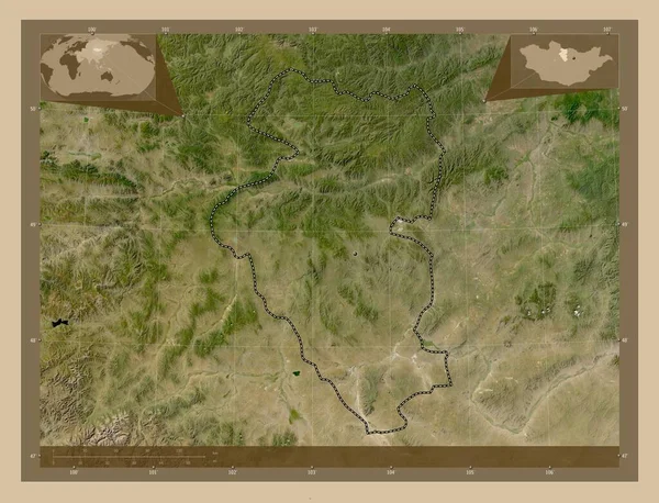 Bulgan Provincia Della Mongolia Mappa Satellitare Bassa Risoluzione Mappa Della — Foto Stock
