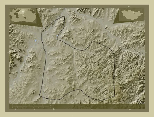 Darhan Uul Comune Della Mongolia Mappa Elevazione Colorata Stile Wiki — Foto Stock
