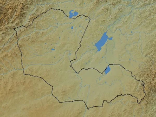 Dornod Mongólia Tartomány Színes Domborzati Térkép Tavakkal Folyókkal — Stock Fotó
