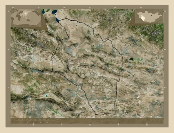 Govi Altay Província Mongólia Mapa Satélite Alta Resolução Locais Das — Fotografia de Stock