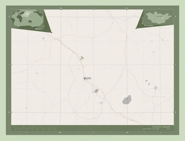 Govisumber Município Mongólia Abrir Mapa Rua Locais Nomes Das Principais — Fotografia de Stock