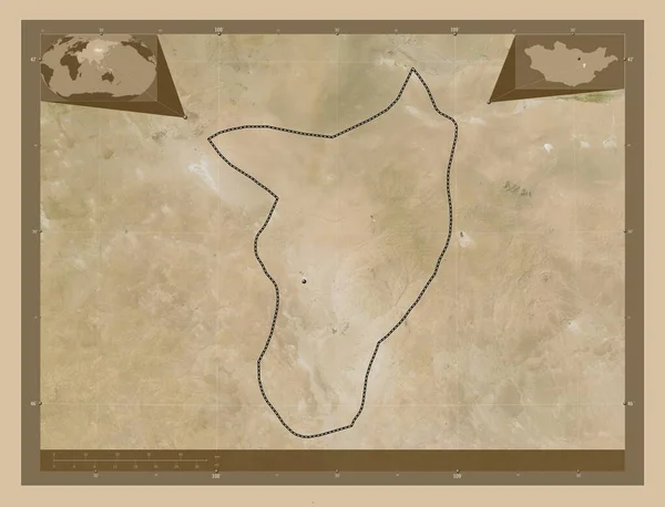 Говісмамбер Муніципалітет Монголії Супутникова Карта Низькою Роздільною Здатністю Розташування Великих — стокове фото