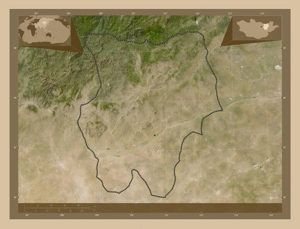 Χέντι Επαρχία Της Μογγολίας Δορυφορικός Χάρτης Χαμηλής Ανάλυσης Γωνιακοί Χάρτες — Φωτογραφία Αρχείου