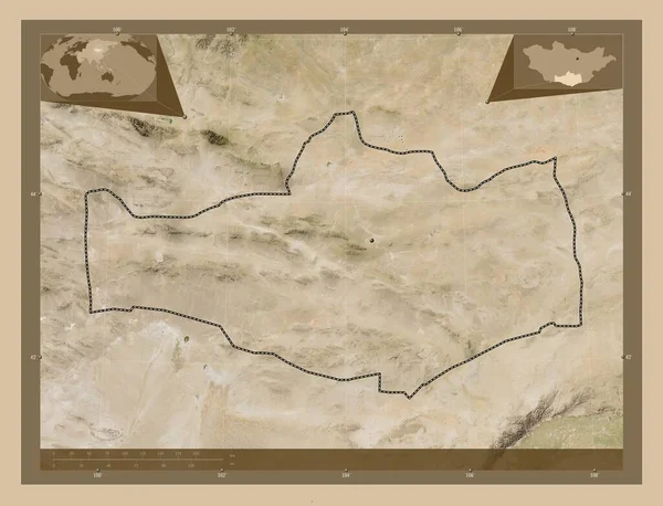 Omnogovi Província Mongólia Mapa Satélite Baixa Resolução Locais Das Principais — Fotografia de Stock