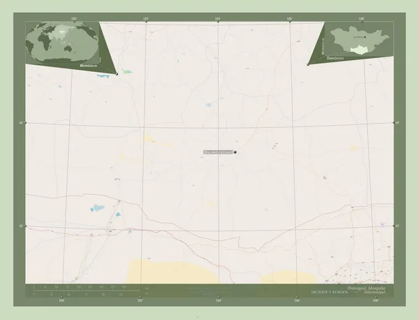 Omnogovi Provincia Mongolia Open Street Map Ubicaciones Nombres Las Principales —  Fotos de Stock