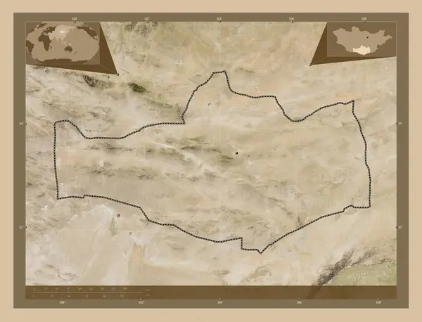 Омногови Провинция Монголия Карта Спутника Низкого Разрешения Вспомогательные Карты Расположения — стоковое фото