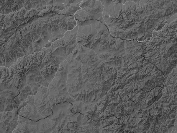 Selenge Mongólia Tartomány Szürkeárnyas Domborzati Térkép Tavakkal Folyókkal — Stock Fotó