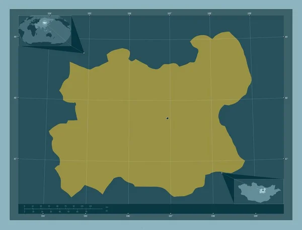 Тов Провинция Монголия Твердая Форма Цвета Вспомогательные Карты Расположения Углов — стоковое фото
