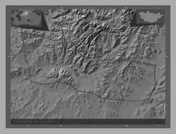 Улан Батор Муніципалітет Монголії Білевелівська Карта Висот Озерами Річками Розташування — стокове фото