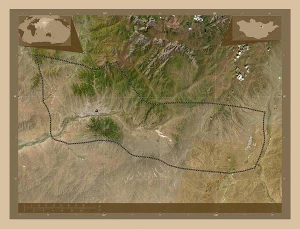 Ulaanbaatar Municipality Mongolia Low Resolution Satellite Map Corner Auxiliary Location — Stock Photo, Image