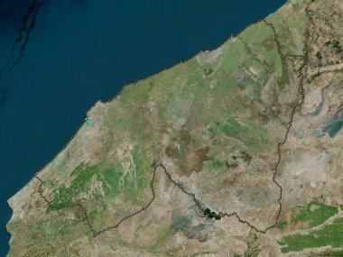 Casablanca-Settat, Fas bölgesi. Yüksek çözünürlüklü uydu haritası