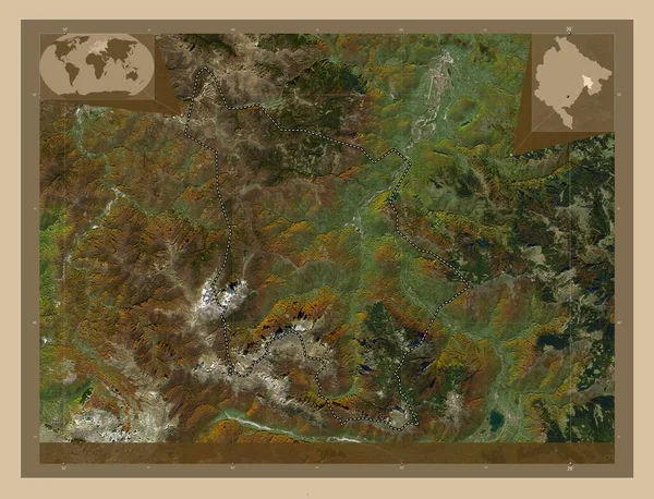 Andrijevica Obec Černá Hora Satelitní Mapa Nízkým Rozlišením Umístění Velkých — Stock fotografie