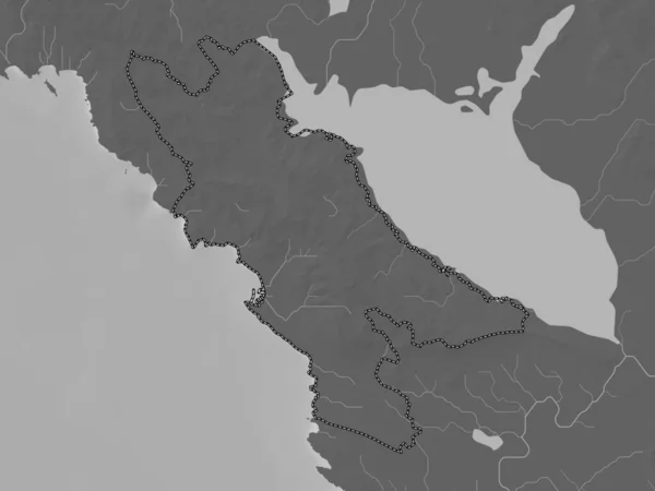 Бар Муниципалитет Черногории Карта Высот Оттенках Серого Озерами Реками — стоковое фото