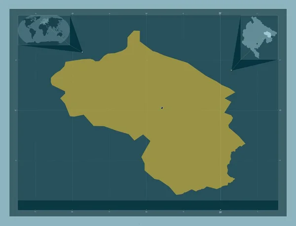 Berane Município Montenegro Forma Cor Sólida Mapa Localização Auxiliar Canto — Fotografia de Stock