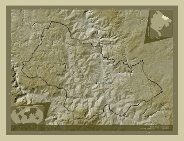 Bijelo Polje Obec Černá Hora Zdvihová Mapa Zbarvená Stylu Wiki — Stock fotografie