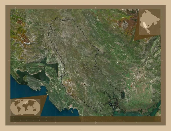 Cetinje Comune Del Montenegro Mappa Satellitare Bassa Risoluzione Mappa Della — Foto Stock
