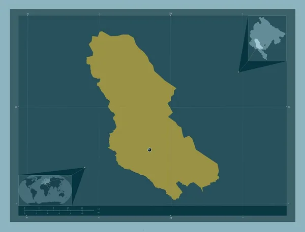 Cetinje Comune Del Montenegro Forma Tinta Unita Mappa Della Posizione — Foto Stock