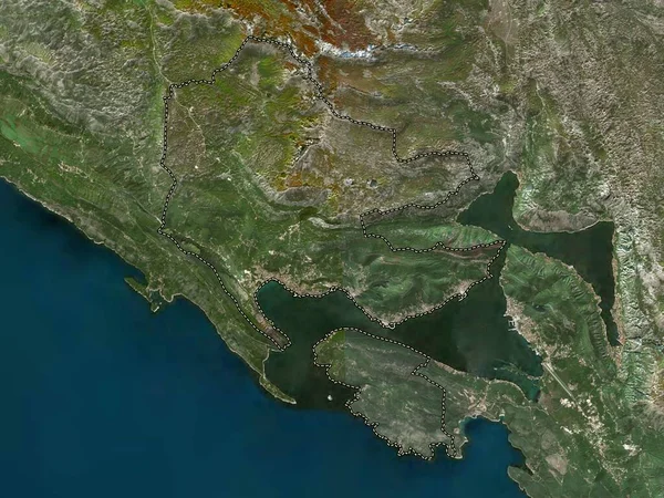 Herceg Novi Municipality Montenegro Low Resolution Satellite Map — Stock Photo, Image