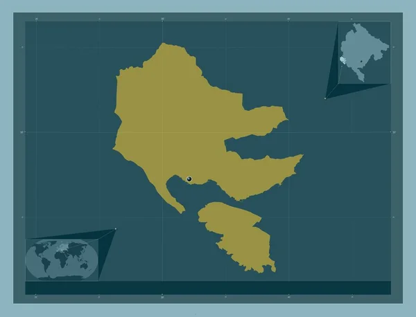 Герцег Нові Муніципалітет Чорногорії Твердий Колір Кутові Допоміжні Карти Місцезнаходження — стокове фото